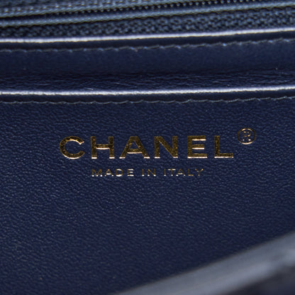 Chanel Mini Rectangular Flap Bag Lambskin Navy LGHW