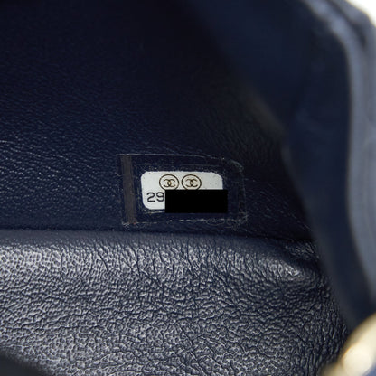Chanel Mini Rectangular Flap Bag Lambskin Navy LGHW