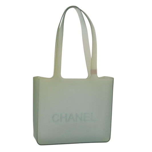 CHANEL Tote Bag Rubber Khaki CC 110682