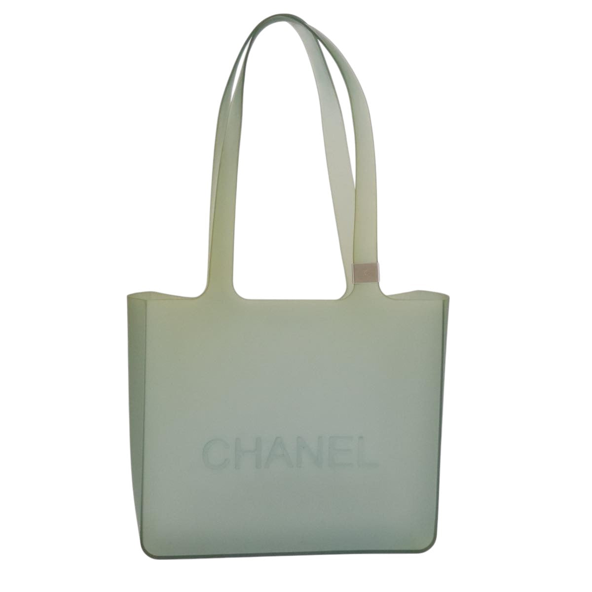 CHANEL Tote Bag Rubber Khaki CC 110682