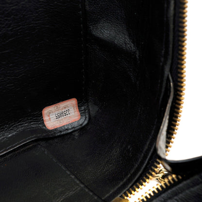 Chanel Black Patent Leather Vintage Bag with Gold Top Handle