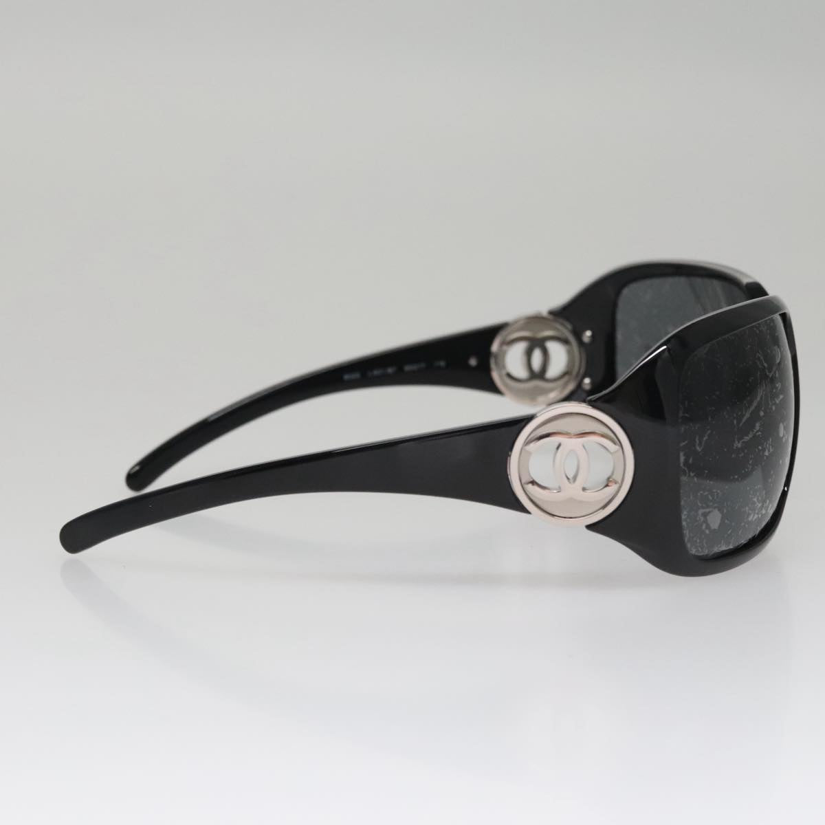 CHANEL Sunglasses plastic Black CC 111071