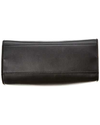 Gucci Black Leather Bamboo Nymphaea Bag