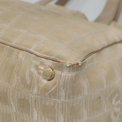 CHANEL New Travel line Tote Bag Nylon Beige CC 111943
