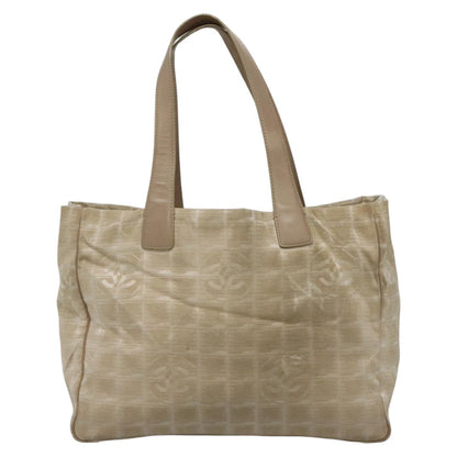 CHANEL New Travel line Tote Bag Nylon Beige CC 111943