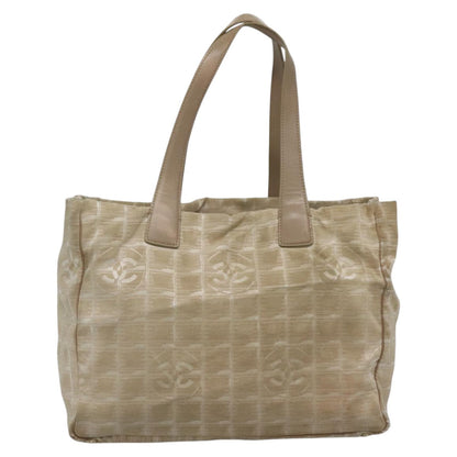 CHANEL New Travel line Tote Bag Nylon Beige CC 111943