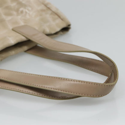 CHANEL New Travel line Tote Bag Nylon Beige CC 111943