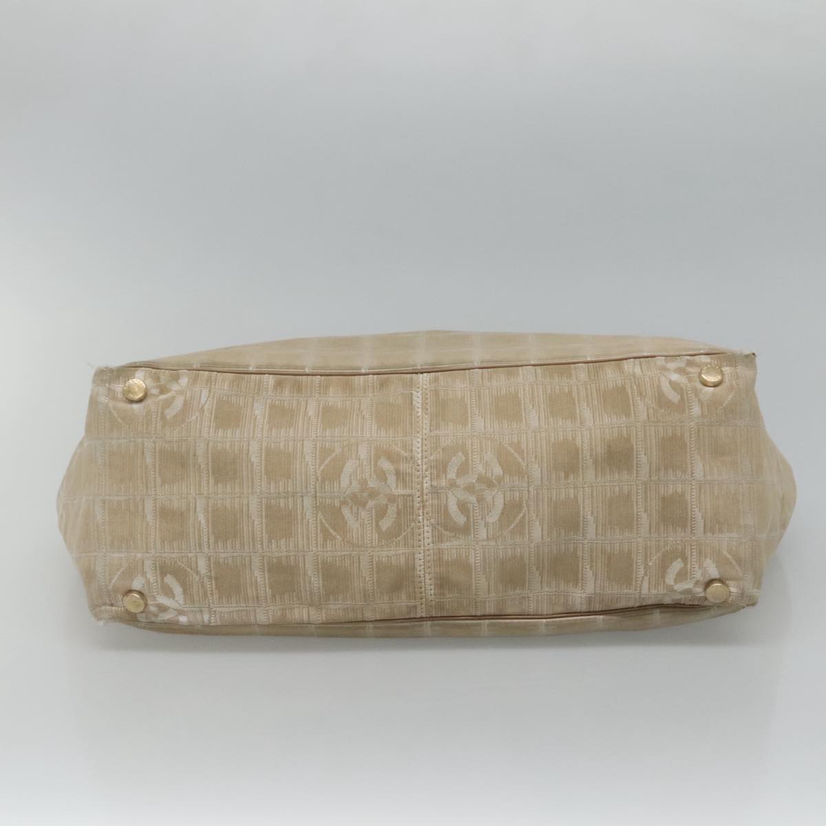 CHANEL New Travel line Tote Bag Nylon Beige CC 111943