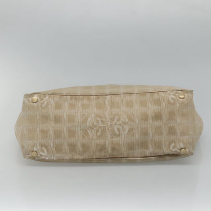 CHANEL New Travel line Tote Bag Nylon Beige CC 111943
