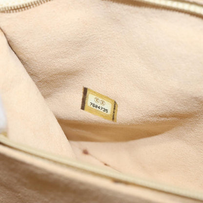 CHANEL Choco Bar Shoulder Bag Patent leather Brown CC 112054