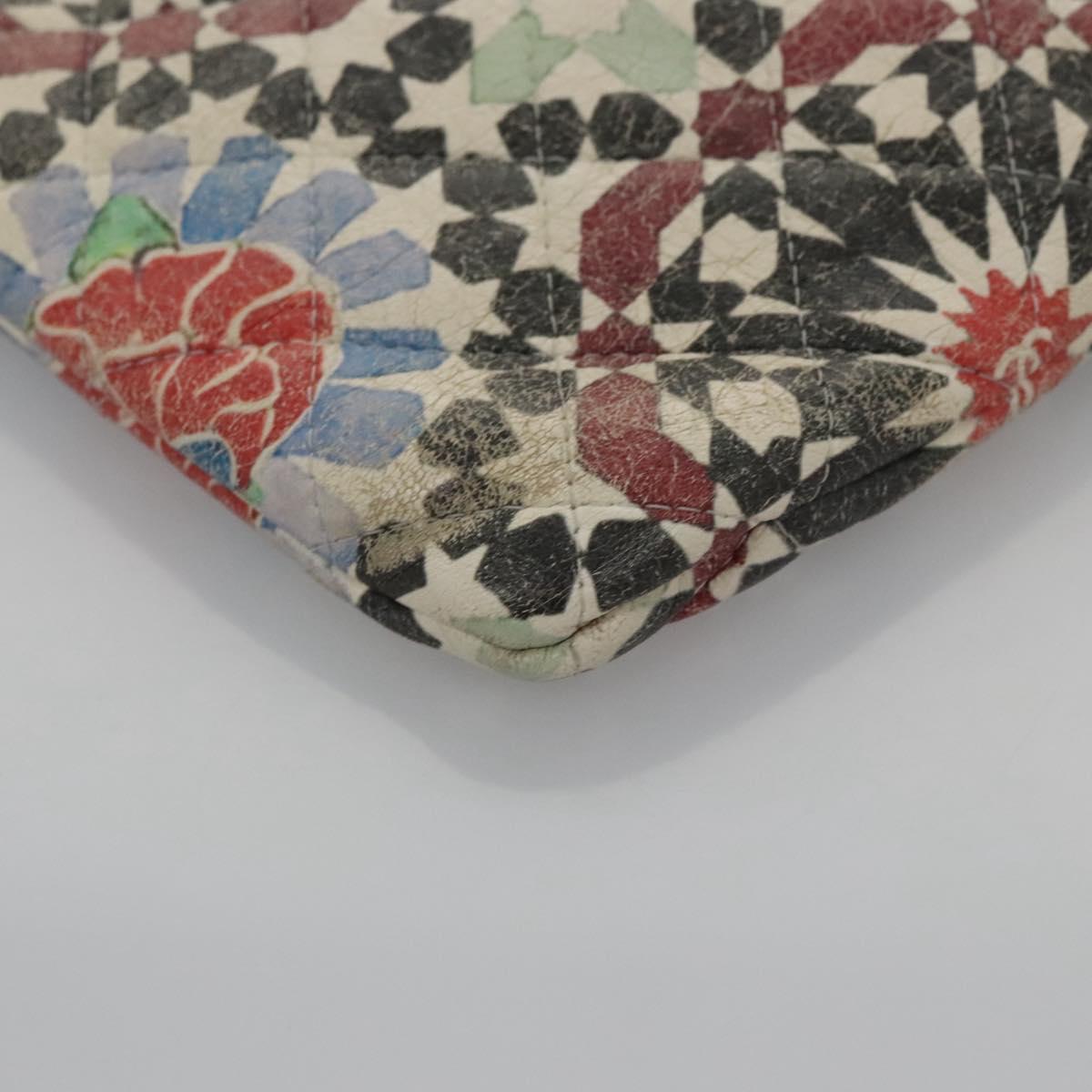 CHANEL Matelasse Clutch Bag Lamb Skin Multicolor CC 112262