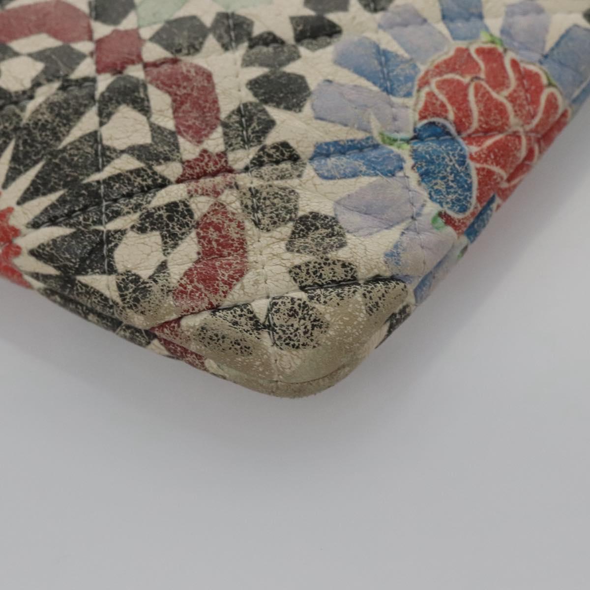 CHANEL Matelasse Clutch Bag Lamb Skin Multicolor CC 112262