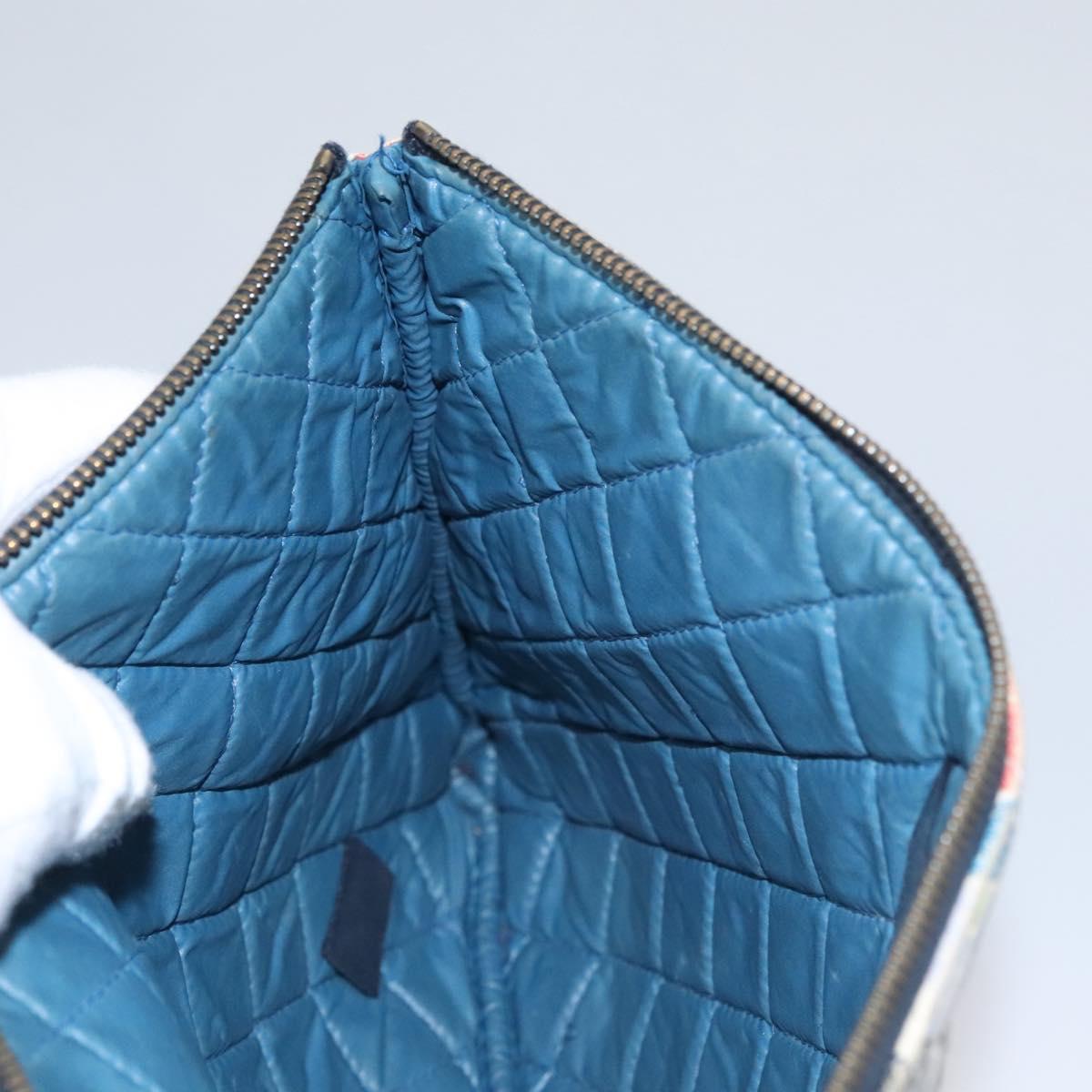 CHANEL Matelasse Clutch Bag Lamb Skin Multicolor CC 112262
