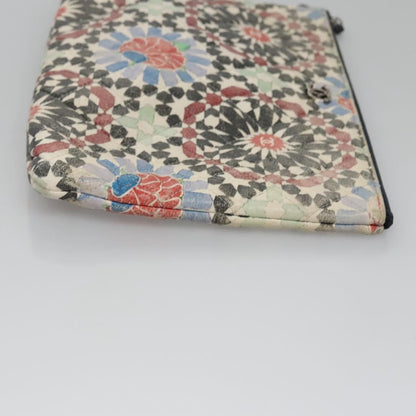 CHANEL Matelasse Clutch Bag Lamb Skin Multicolor CC 112262