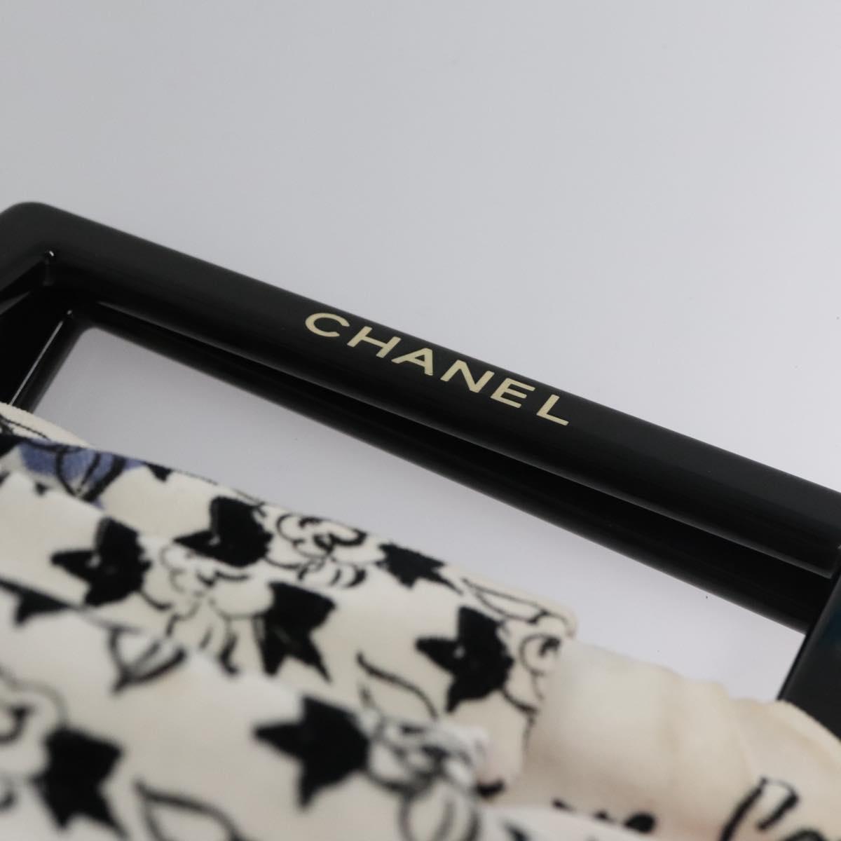 CHANEL Camelia Hand Bag Velor White CC 113114