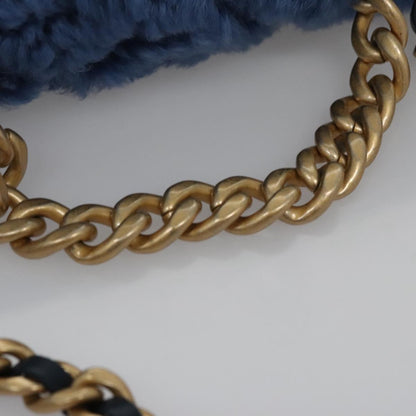 CHANEL Chain Shoulder Bag Mouton Blue AS1160 CC 113230A