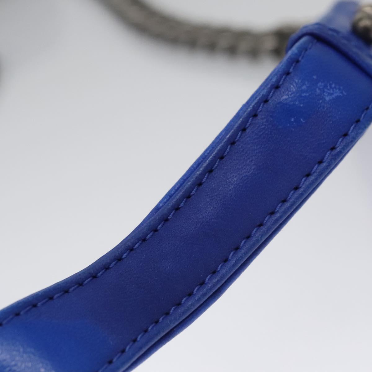 CHANEL Chain Boy Chanel Shoulder Bag Velor Blue CC 113273