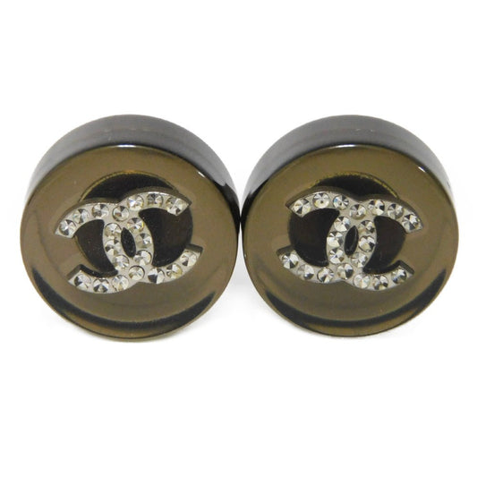 Chanel Round Crystal Coco Mark Earrings