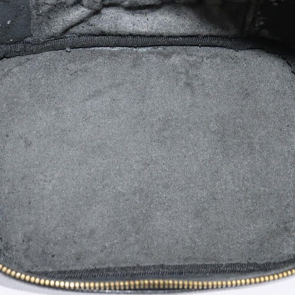 CHANEL Vanity Cosmetic Pouch Caviar Skin Black Gold CC 113790