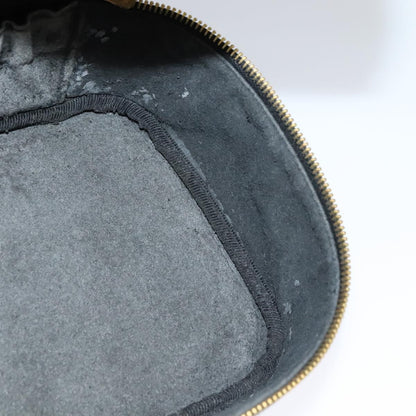 CHANEL Vanity Cosmetic Pouch Caviar Skin Black Gold CC 113790