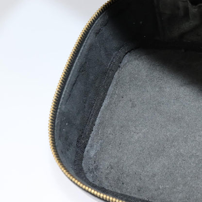 CHANEL Vanity Cosmetic Pouch Caviar Skin Black Gold CC 113790