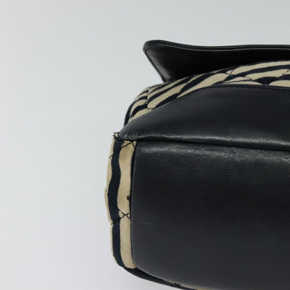 CHANEL Matelasse Chain Shoulder Bag Cotton Navy CC 113826