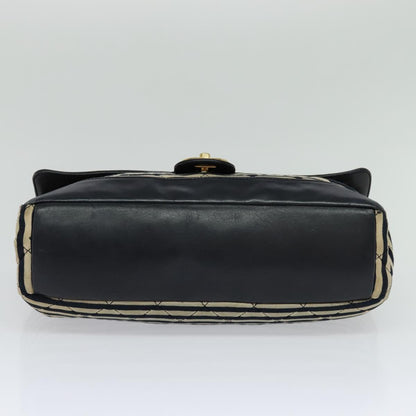 CHANEL Matelasse Chain Shoulder Bag Cotton Navy CC 113826