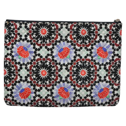 CHANEL Clutch Bag Cotton White CC 113828A