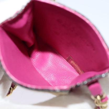 CHANEL Chain Cigarette Case Leather Pink CC 113829