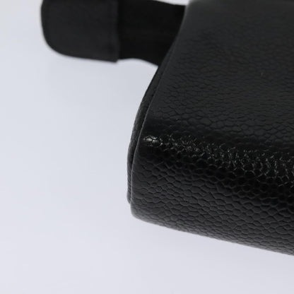 CHANEL COCO Mark Pouch Caviar Skin Black Gold CC 114009