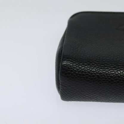 CHANEL COCO Mark Pouch Caviar Skin Black Gold CC 114009