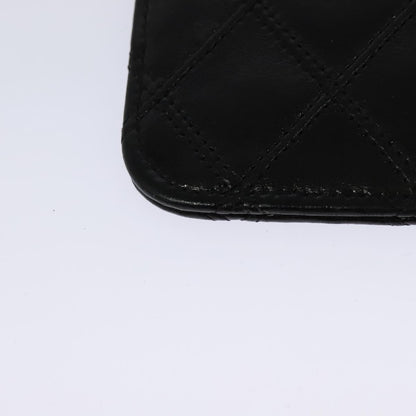 CHANEL Bicolore COCO Mark Glasses Case Lamb Skin Black CC 114024