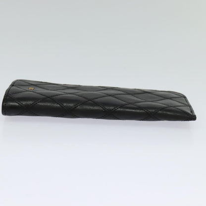 CHANEL Bicolore COCO Mark Glasses Case Lamb Skin Black CC 114024