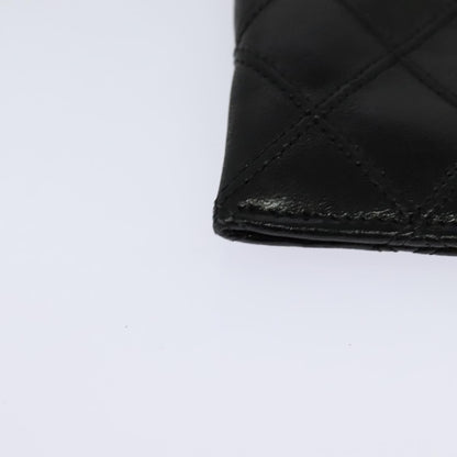 CHANEL Bicolore COCO Mark Glasses Case Lamb Skin Black CC 114024