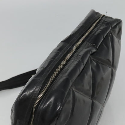 CHANEL Matelasse Shoulder Bag Patent leather Black Gold CC 114045