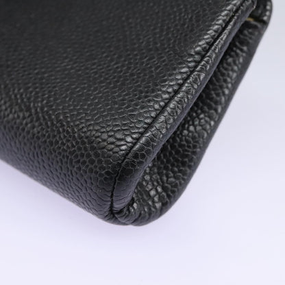 CHANEL Pouch Caviar Skin Black CC 114196