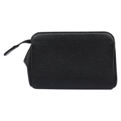 CHANEL Pouch Caviar Skin Black CC 114196