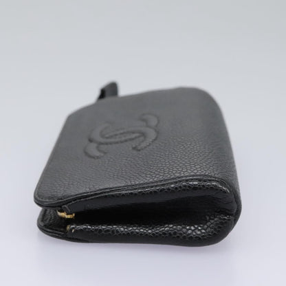 CHANEL Pouch Caviar Skin Black CC 114196