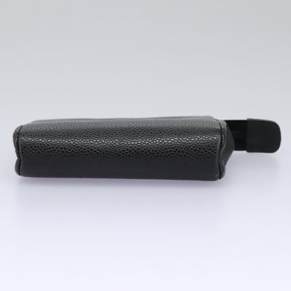 CHANEL Pouch Caviar Skin Black CC 114196