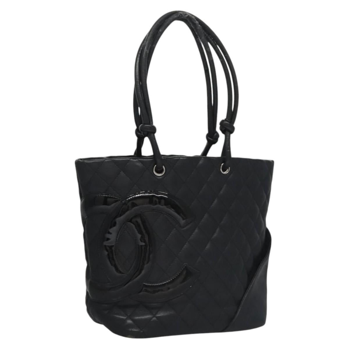 CHANEL Matelasse Cambon Line Shoulder Bag Leather Black CC 115405