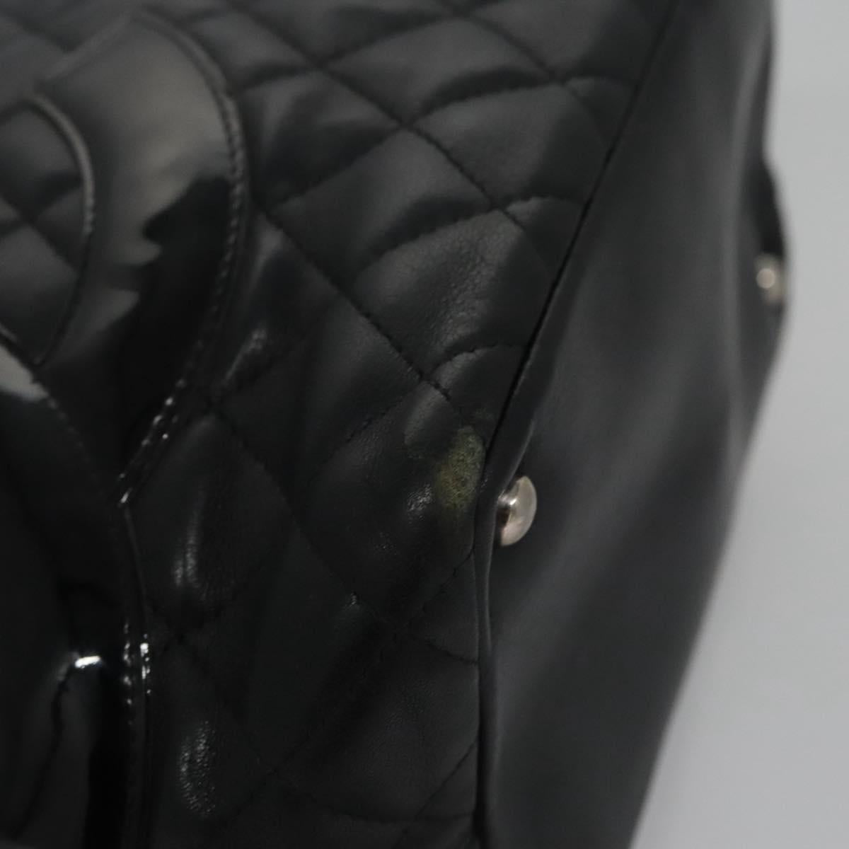 CHANEL Matelasse Cambon Line Shoulder Bag Leather Black CC 115405
