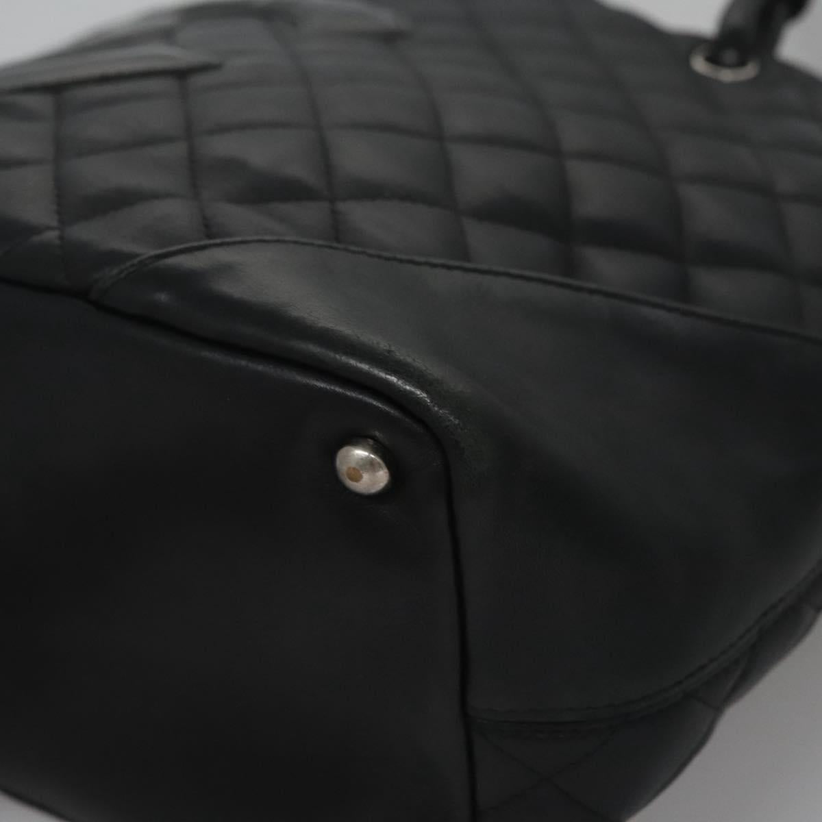 CHANEL Matelasse Cambon Line Shoulder Bag Leather Black CC 115405