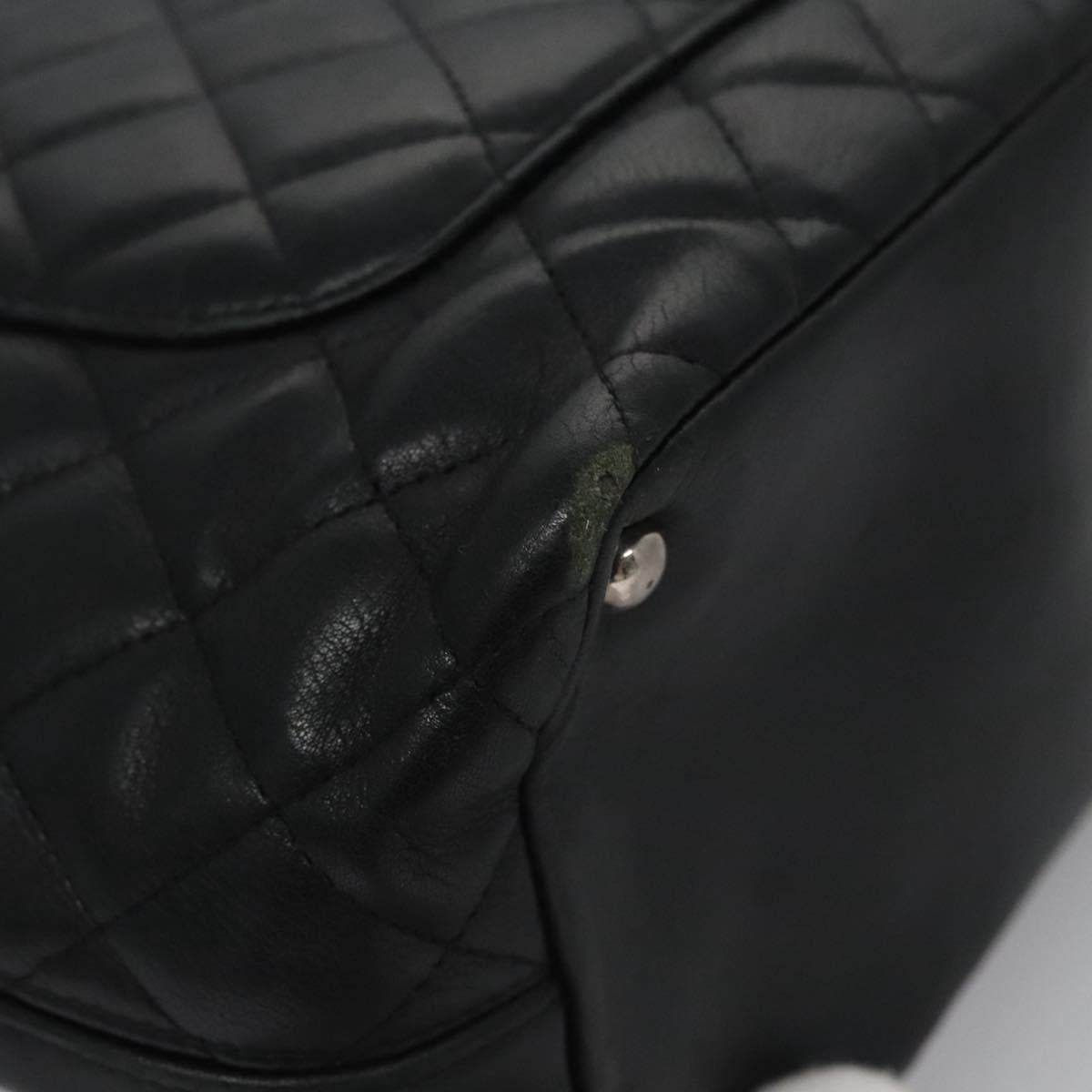 CHANEL Matelasse Cambon Line Shoulder Bag Leather Black CC 115405