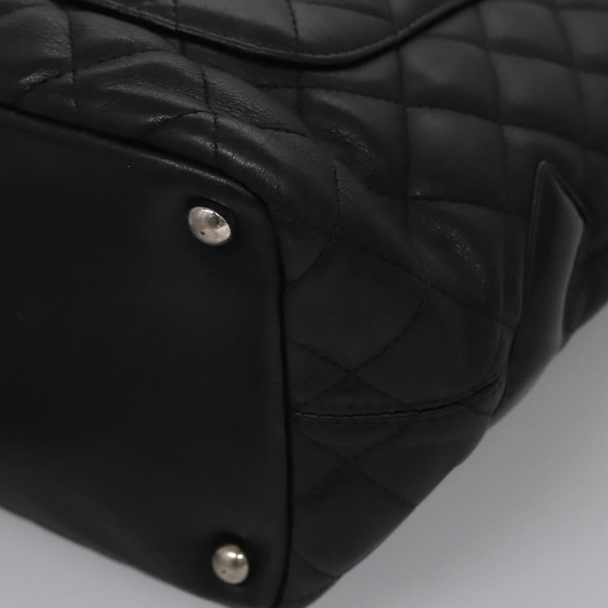 CHANEL Matelasse Cambon Line Shoulder Bag Leather Black CC 115405