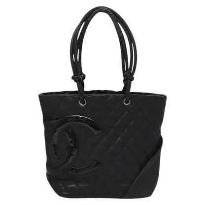 CHANEL Matelasse Cambon Line Shoulder Bag Leather Black CC 115405