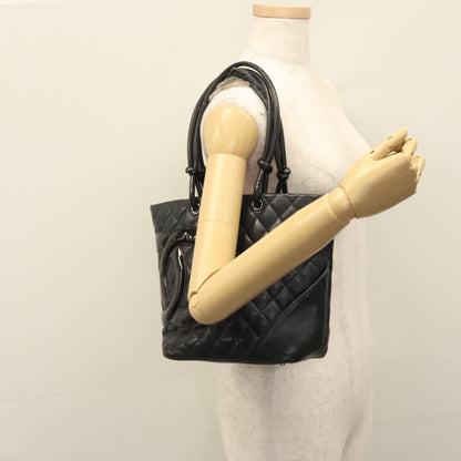 CHANEL Matelasse Cambon Line Shoulder Bag Leather Black CC 115405