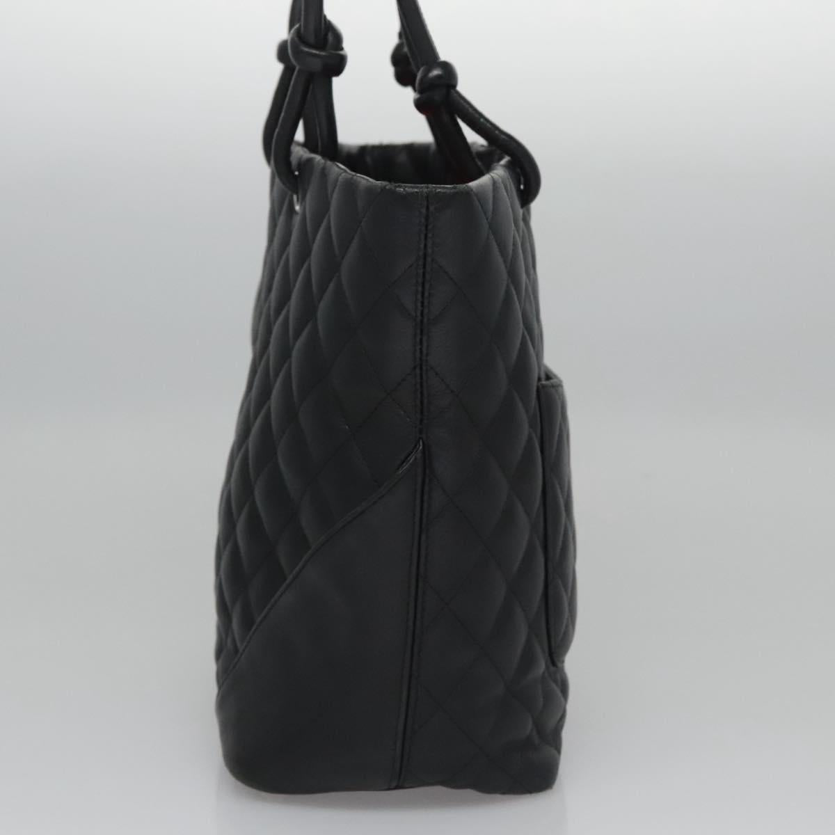 CHANEL Matelasse Cambon Line Shoulder Bag Leather Black CC 115405