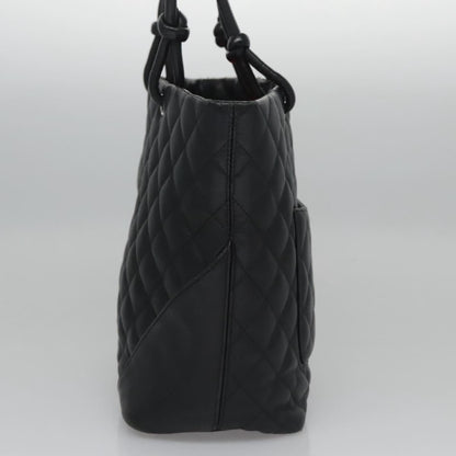 CHANEL Matelasse Cambon Line Shoulder Bag Leather Black CC 115405