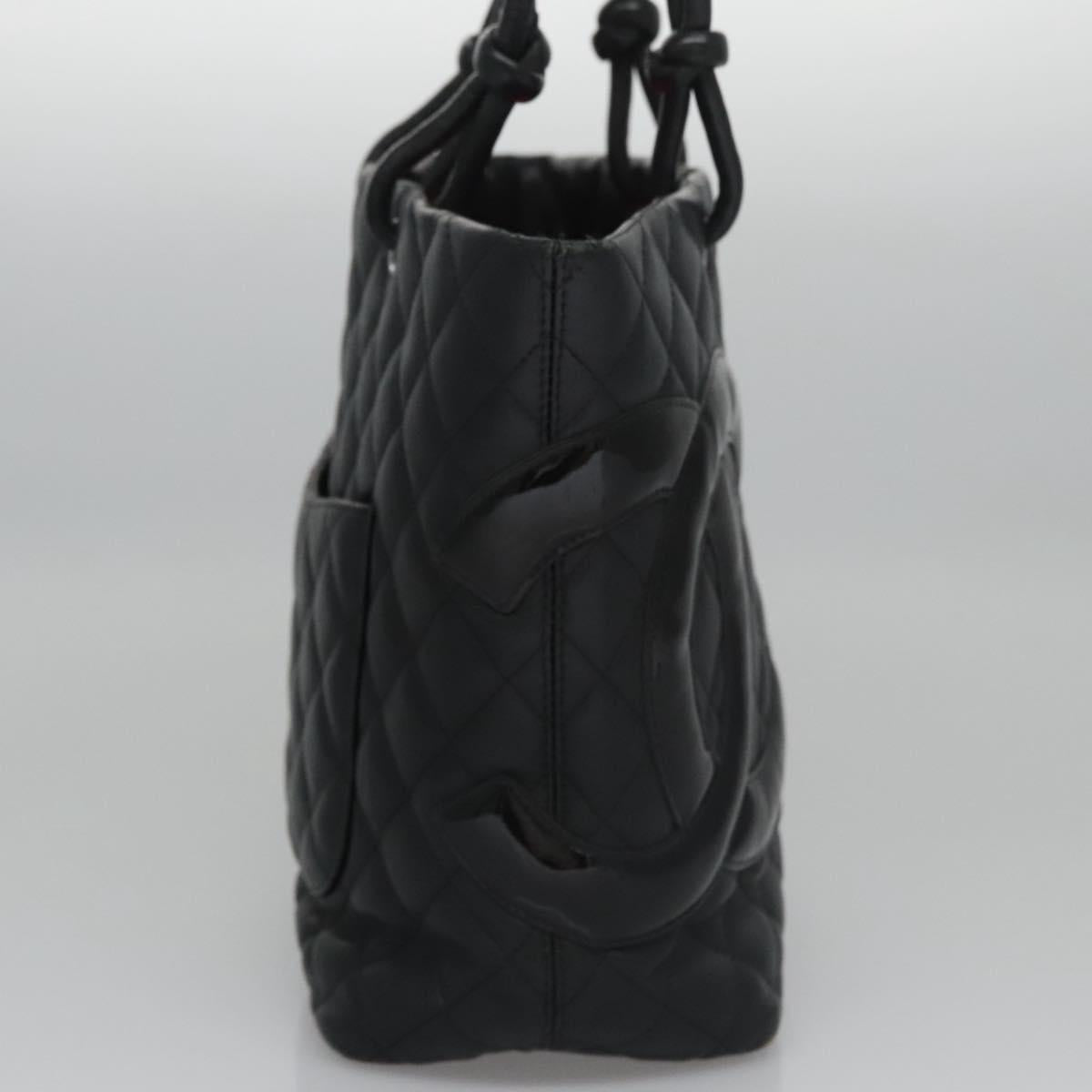 CHANEL Matelasse Cambon Line Shoulder Bag Leather Black CC 115405