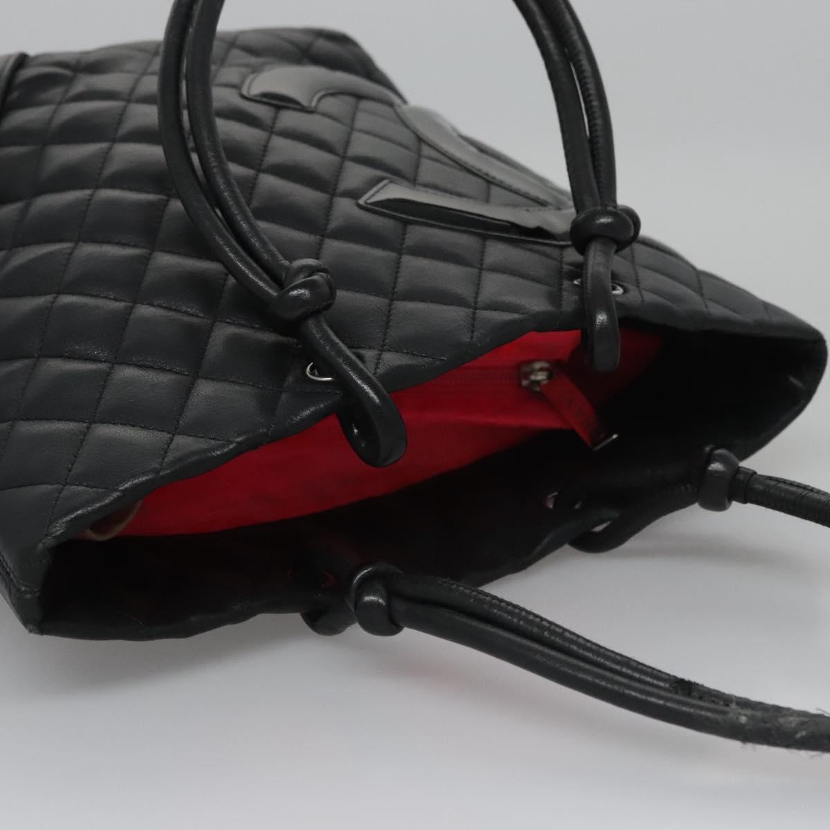 CHANEL Matelasse Cambon Line Shoulder Bag Leather Black CC 115405